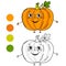 Pumpkin. Coloring book page
