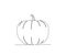 Pumpkin continuous line art drawing style. Minimalist black pumpkin outline. Editable active stroke vector