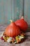 Pumpkin decorated with autumn wreath tutorial