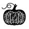 Pumpkin with decorative twigs. Stencil for cutting and scrapbooking