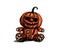 Pumpkin doll for Halloween day isolated on white background, vector and illustration.