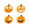 Pumpkin emojis vector set isolated on white