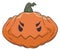Pumpkin with Evil and Mischievous Expression for Halloween, Vector Illustration