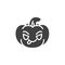 Pumpkin face savoring food emoji vector icon