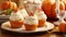 Pumpkin-flavored cupcakes with cream cheese frosting