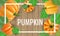 Pumpkin frame on wood background for autumn