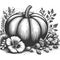 Pumpkin fruit plant sketch vector