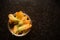 PUMPKIN FRUIT YELLOW FLOWER IN A STEEL BOWL