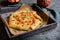 Pumpkin Galette with bacon, cheese and green onion