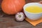 Pumpkin, garlic and creamy pumpkin soup