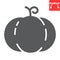 Pumpkin glyph icon, thanksgiving and celebration, pumpkin sign vector graphics, editable stroke solid icon, eps 10.