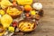 Pumpkin gnocchi or Italian dumplings. Healthy vegetarian squash dish with cottage cheese