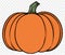 Pumpkin hand drawing brush style isolated on transparent PNG. Perfect for halloween and Thanksgiving backgrounds.Vector