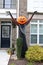 Pumpkin-head blow up doll