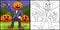 Pumpkin Head Man Coloring Page Illustration