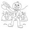 Pumpkin Head Man Halloween Coloring Page for Kids