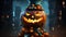 pumpkin-headed monster on a Halloween