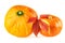 Pumpkin. Hokkaido pumpkins with fall  leaf on white background