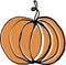 Pumpkin icon harvest vector illustration line draw with orange vegetarian graphic autumn healthy vegetable season