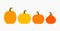 Pumpkin icons. Autumn pumpkins flat design elements