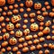 Pumpkin Jack-O-Lantern background 3d blender render, modular constructivism