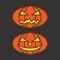 Pumpkin lantern Halloween attribute. Jack-o-lantern. Vector illustration.
