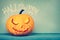 Pumpkin lantern with Halloween greeting