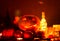 Pumpkin lantern for Halloween, Jack-lantern, night lamp for the holiday, candles, candlesticks, decorations and lights