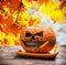 Pumpkin lantern Jack-rotten to the holiday of Halloween