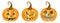 Pumpkin lantern set. Watercolor Helloween decoration. Scary faces