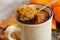 Pumpkin latte mug cake made in microwave