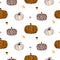 Pumpkin leopard texture fall seasonal background seamless pattern