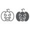 Pumpkin line and glyph icon, gourd and autumn, squash sign, vector graphics, a linear pattern on a white background.