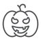 Pumpkin line icon, gourd and autumn, squash sign, vector graphics, a linear pattern on a white background.