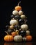 Pumpkin luxury chic glamorous home decor for Halloween. Gold on a black background.