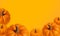 Pumpkin modern banner background with orange natural color. Vegetable pumpkin poster or wallpaper. Pumpkin cooking master class.