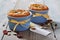 Pumpkin muffins in ceramic baking mold