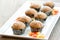 Pumpkin muffins on a tray