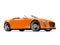 Pumpkin orange modern cabriolet super sports car - low angle side view