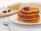 Pumpkin pancakes with fresh cranberries