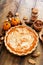Pumpkin pie with cheesecake swirl, dessert variation for Thanksgiving
