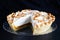 Pumpkin pie cutout, with meringue cream, classic thanksgiving