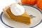 Pumpkin Pie Slice With Cream Topping