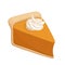 Pumpkin pie slice. Vector