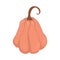 Pumpkin pink oblong is drawn in the style of cartoon. Round pumpkin for harvest festival