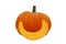 Pumpkin with a pumpkin segment isolated on a white