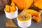 Pumpkin puree soup with cream vegetable sweet orange