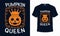 Pumpkin Queen - Funny Halloween t-shirt design vector template. Pumpkin t shirt design for Halloween day.