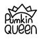 Pumpkin Queen lettering text. Festive vector illustration. Halloween print, poster, invitation or banner.