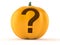 Pumpkin with question mark symbol